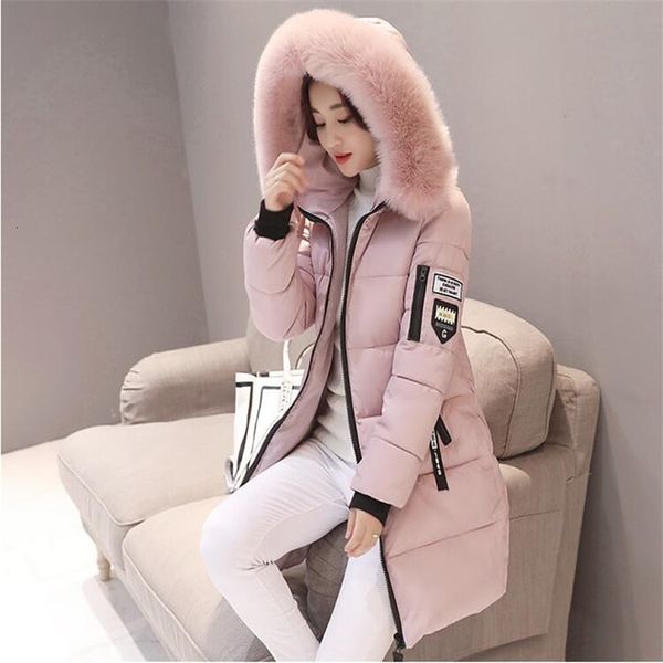 

ladies casual long coats woman jackets winter women hooded cotton parkas warm coat outwear, Black