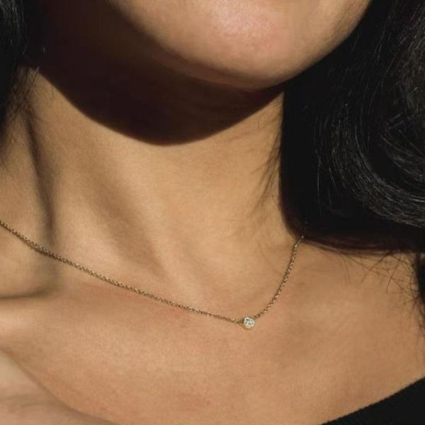 

pendant necklaces 18k plating gold 5a grade zircon simple heart necklace suitable for women's jewelry, Silver