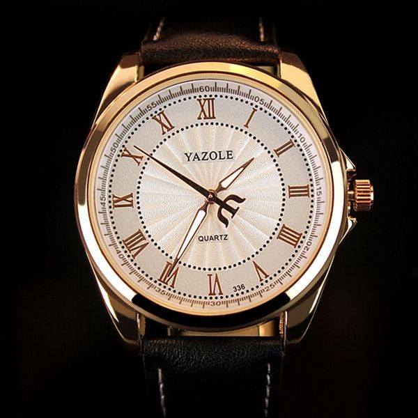 

wristwatches yazole 2021 sell luxury business men watch durable roman numeral dial quartz wristwatch luminous hands relogio masculino 336, Slivery;brown