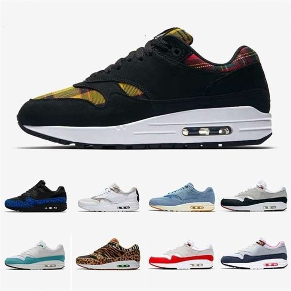 

tartan atmos work blue 1s men women running shoes 87s trainers og anniversary parra animal pack leopard sports designer sneakers 5.5-11, Black