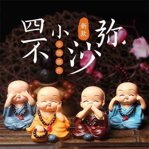 

car creative lovely four no little monk decoration car accessories