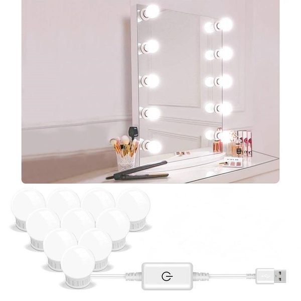 

vanity lights 5v led make-up spiegel gloeilamp make usb wandlamp 2/6/10/14pcs dimbare kaptafel lamp
