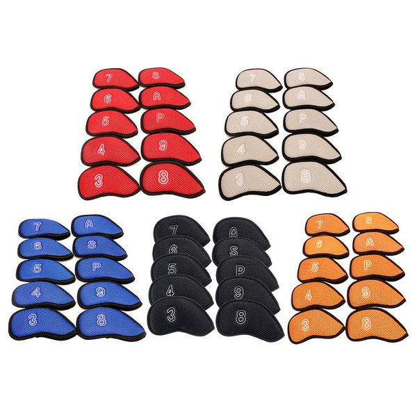 

10pcs/pack meshy golf iron covers set club head cover lightweight heads