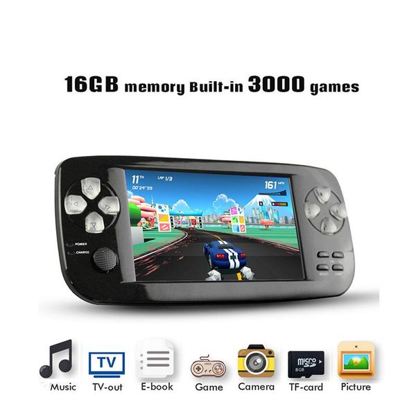 

portable game players pap kiii handheld console video player 64bit 4.3inch 3000 games k3 retro xmas gift kids
