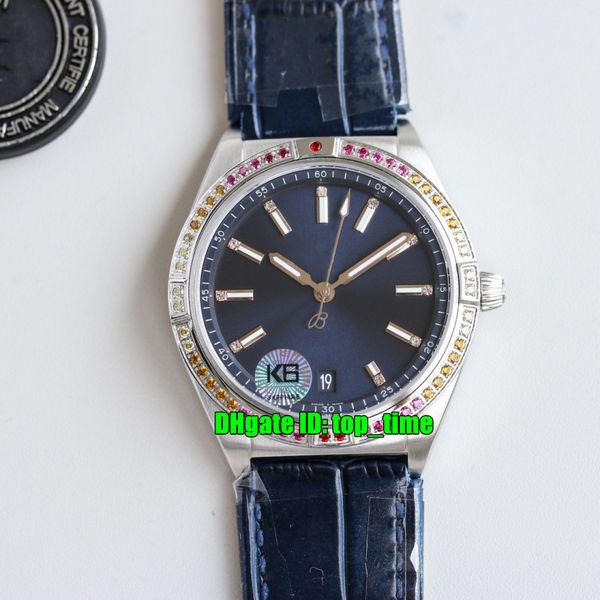 

6 styles watches a10380611c1p1 36mm stainless steel eta2824 automatic womens watch gemstone bezel blue dial leather strap ladies wristwatche, Slivery;brown