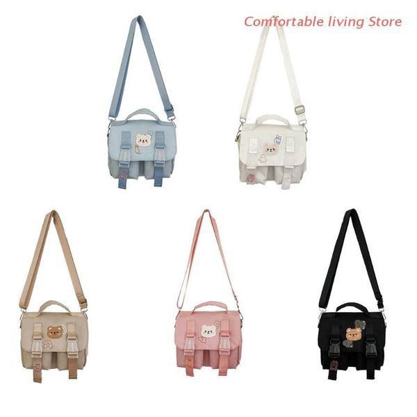 

cosmetic bags & cases square crossbody bag nylon flap stickers shoulder purse for women teenage fashion messenger with adjustable strap