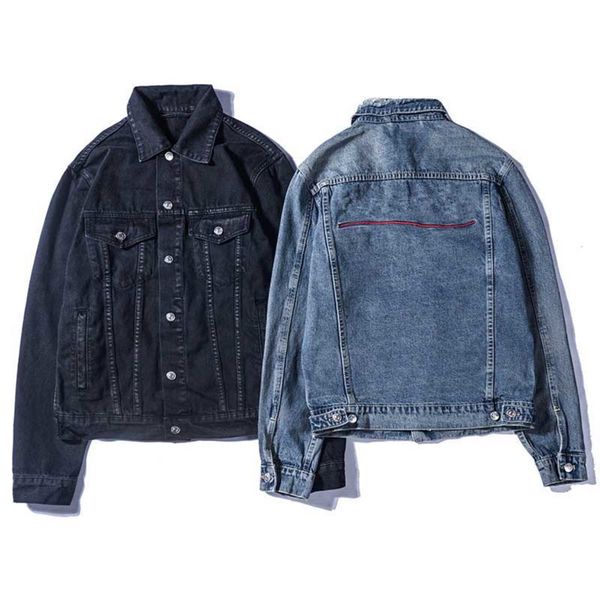 

21ss designer denim jacket men and women casual jacket black and blue fashion stylist m-xxl, Black;brown