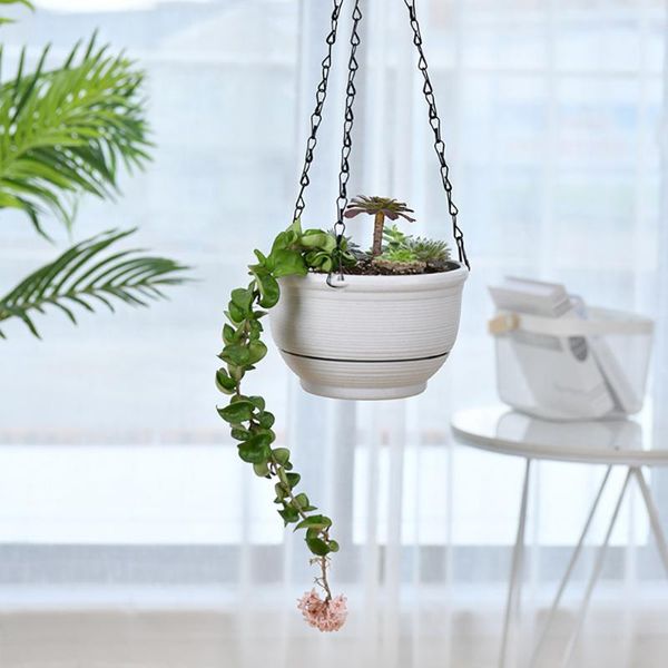

simple style flower pot plastic self watering hanging baskets for plants pots home used with fower/green plant planters &