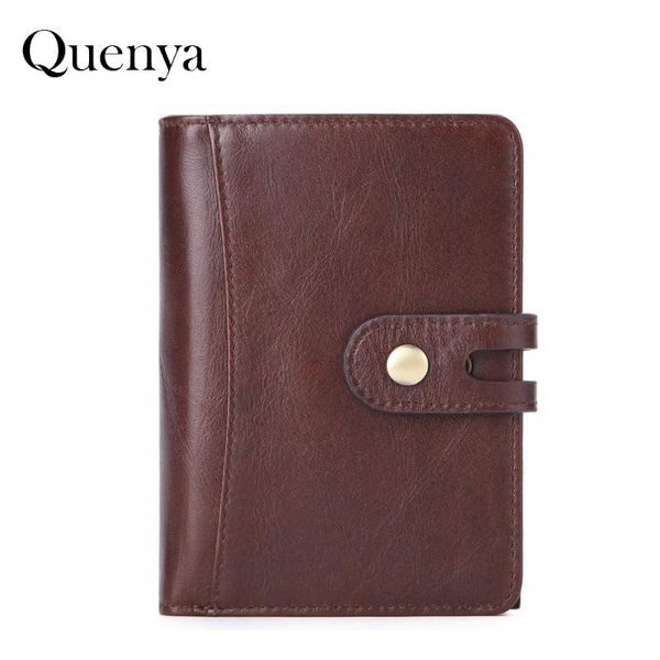 

wallets quenya 2021 est 100% genuine leather men wallet zipper coin purse short male money bag rfid small card holder clutch, Red;black