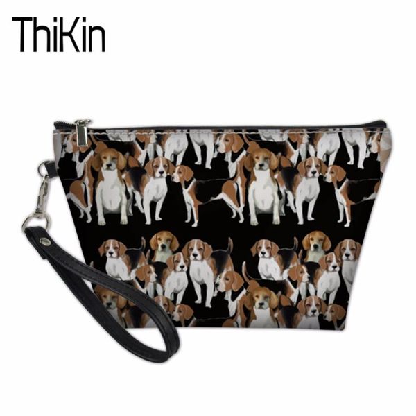 

women cosmetic bag large capacity storage package basset hound printed portable waterproof wash travel organizer case bags & cases