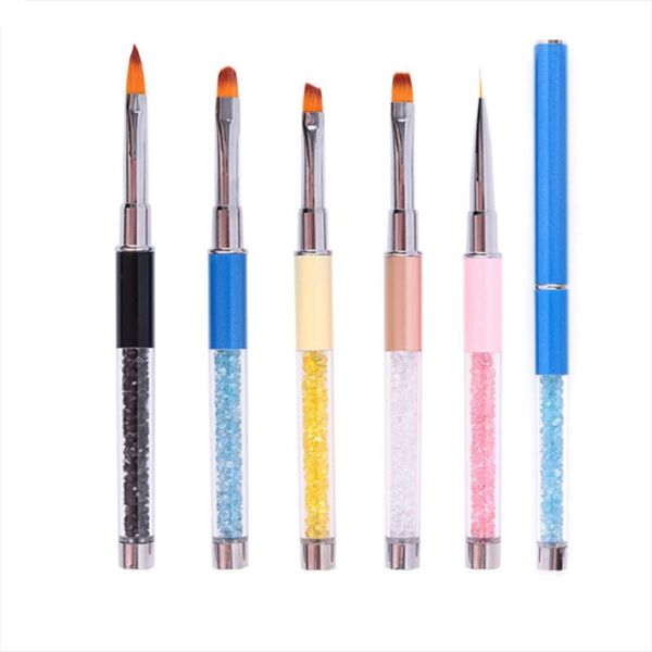 

nail art manicure tool rhinestone rod paint brush set potherapy pen take glue crystal tips dotting carving brushes, Yellow