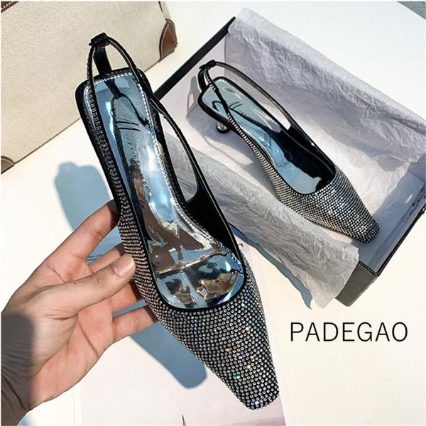 

high heel 2021 women sandals black bling solid fashion elegant woman