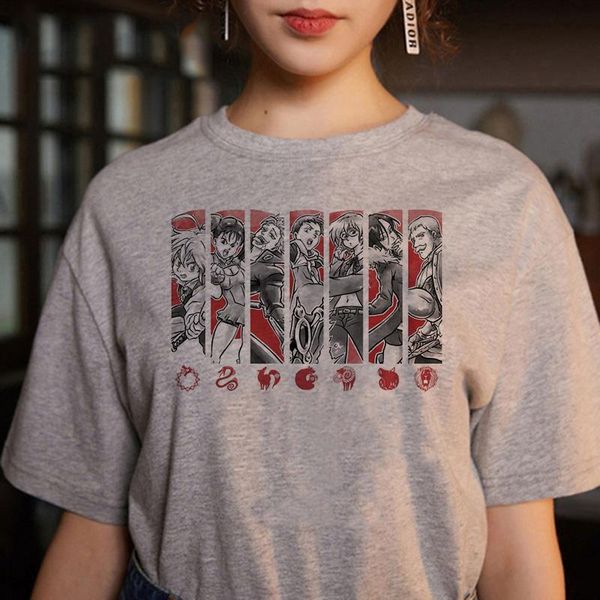 

men's t-shirts seven deadly sins t shirt men kawaii nanatsu no taizai meliodas funny cartoon tshirt harajuku manga t-shirt tee m, White;black