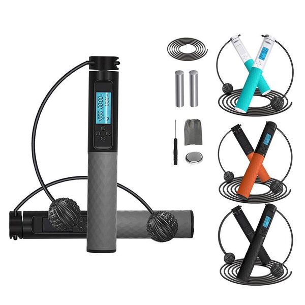 

jump ropes rope with calorie counter digital skipping fitness weighted handles adjustable length jumping