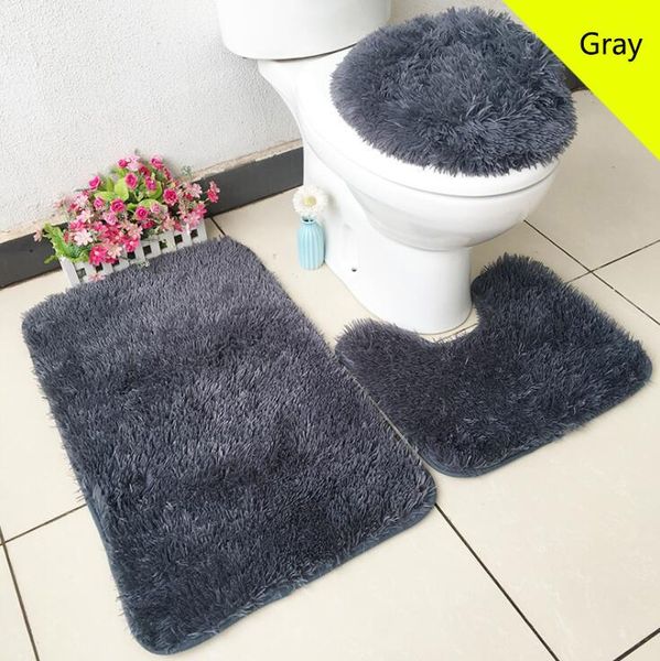

fyjafon 3 piece set toilet lid covers for bathroom bath mat non slip rug plush seat