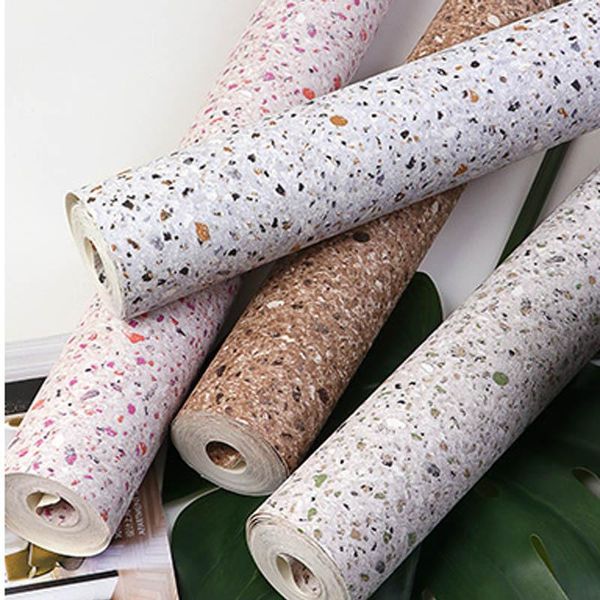 

wallpapers ins industrial wind waterproof pvc dining room wallpaper modern simple plain grain bedroom living background wall