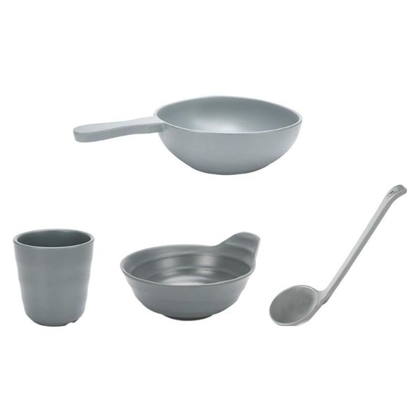

bowls 4pcs nordic style serving reusable soup dishes snack (grey)