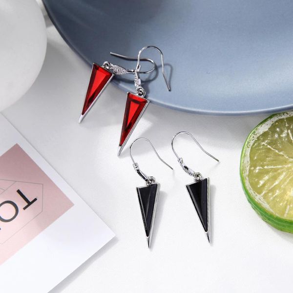 

dangle & chandelier normcore drop earrings for women gifts red black resin triangle alloy 2021 fashion jewelry accessories, Silver