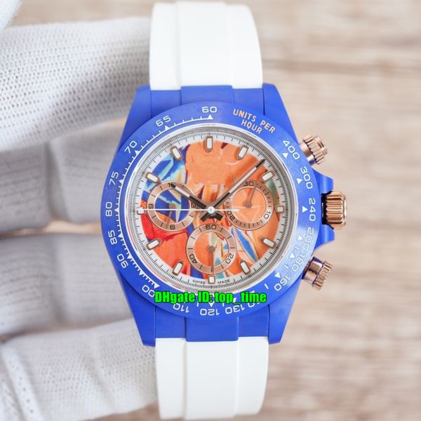 

10 styles luxury watches tw aet remould 40mm ceramic eta7750 automatic chronograph mens watch les demoiselles d'avignon dial rubber str, Slivery;brown