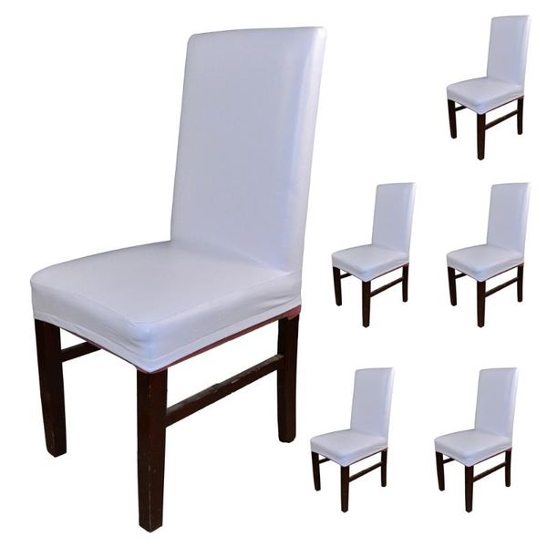 

6pcs waterproof pu chair cover elastic for el office home decor white black coffee green red color covers