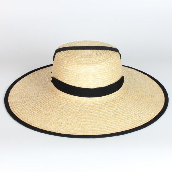 

wide brim hats summer ribbon flat straw hat women fashion beach, Blue;gray