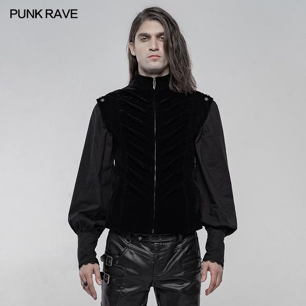 

vintage goth vest punk rave wy-1249mjm men's vests, Black;white