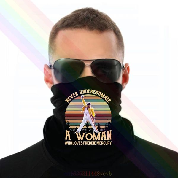 

scarves retro never underestimate a woman who loves freddie mercury 2021 headband scarf bandana neck warmer unisex, Blue;gray