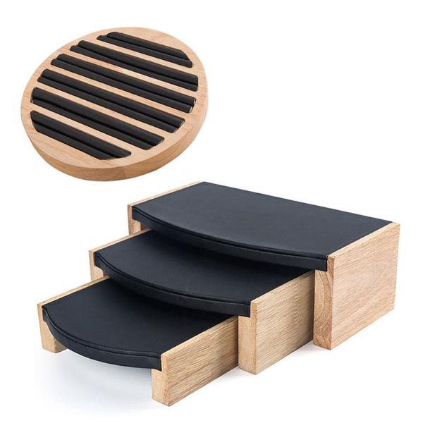 

jewelry pouches, bags 1 pcs ring display tray wooden stand board & 3 pendant necklace, Pink;blue