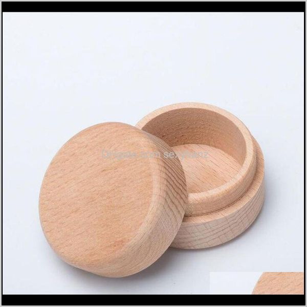 

boxes packaging & display drop delivery 2021 beech wood small round storage retro vintage ring box for wedding natural wooden jewelry case 1, Black;white