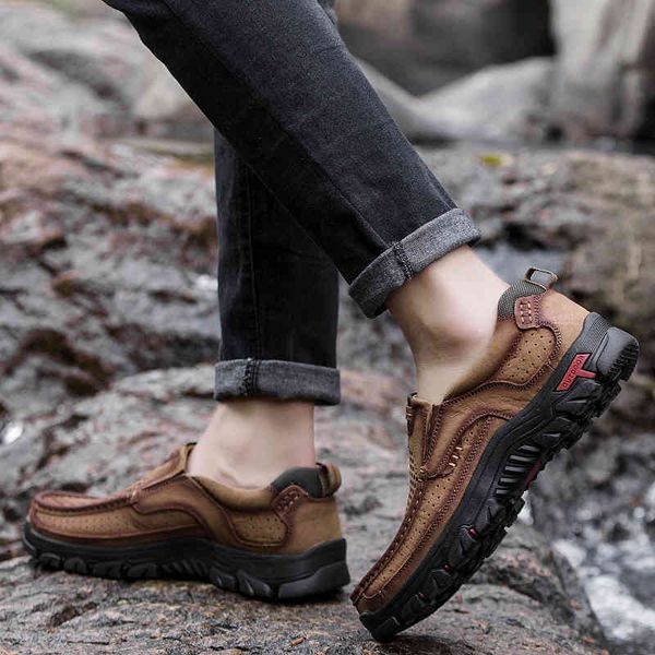 

dress shoes men's guenuine leather men breathable spring summer casual for man footwear fashion design heavy flats mx190717 jc50, Black