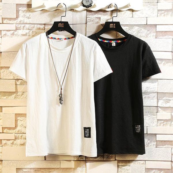 

fashion short sleeves casual o neck t-shirt black white men's cotton 2021 summer clothes tees tshirt oversize m-5xl t-shirts, White;black