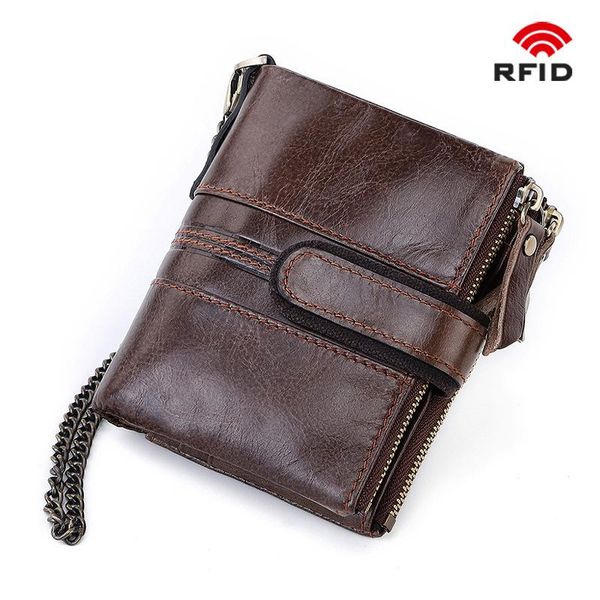 

wallets genuine leather women wallet female red rfid coin purse small walet portomonee men chain money bag lady mini card holder, Red;black