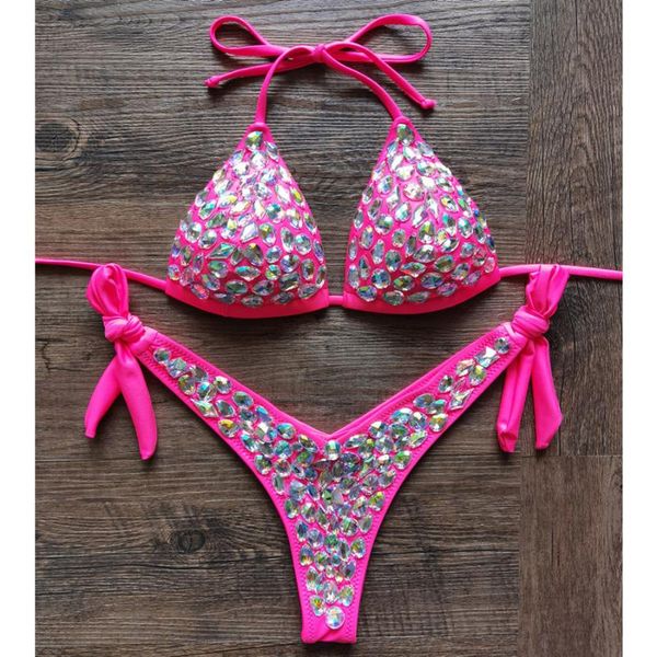 

women's swimwear vikinii luxury diamond biquinis 2021 crystal bikinis female rhinestone push up swimsuit women night club wear, White;black