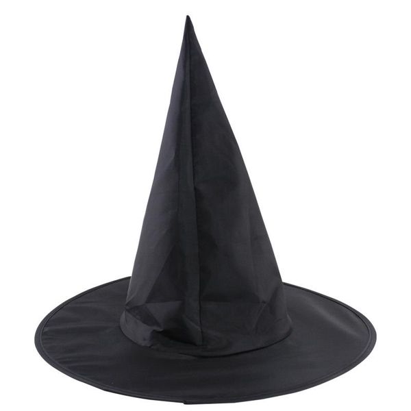 Party Hats Whult Black Wizd Wizard Hat Halloween Cosplay для мужчин Женщины Детские Язычные Платья Костюм Аксессуар Пика