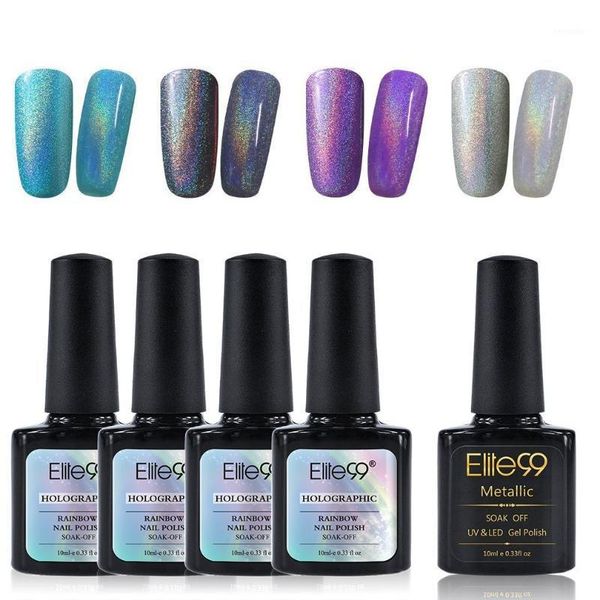 

elite99 10ml 4pieces/lot rainbow gel polish with metallic coat uv led nail art semi permanent lacquer1, Red;pink