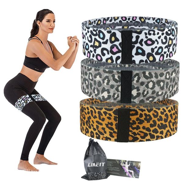

resistance bands booty training leopard loop fabric expander stretch elastic band for home hip yoga workout fitness equipment