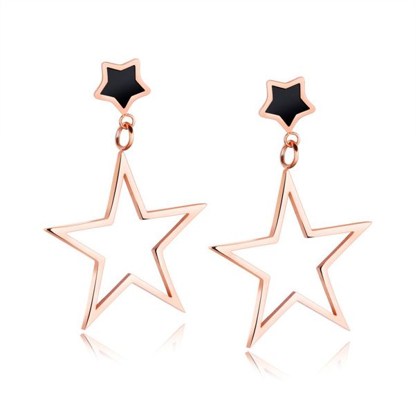 

fashion earrings charm for womens temperament five-pointed star earrings wedding wholesale, Golden