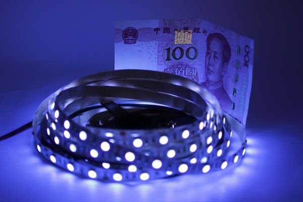 

led strip light smd 60leds/m 395-405nm ultraviolet ray diode ribbon purple flexible tape lamp for dj fluorescence strips