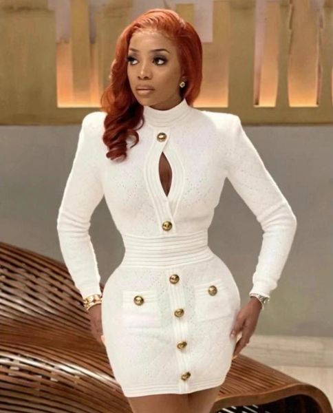 

casual dresses white long sleeve celebrity bodycon rayon bandage dress elegant runway party, Black;gray