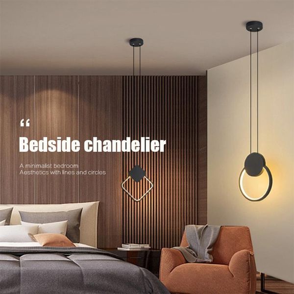 

pendant lamps nordic round ring led lights bedside bedroom kitchen fixture hanging home decoration accessories interior lighting