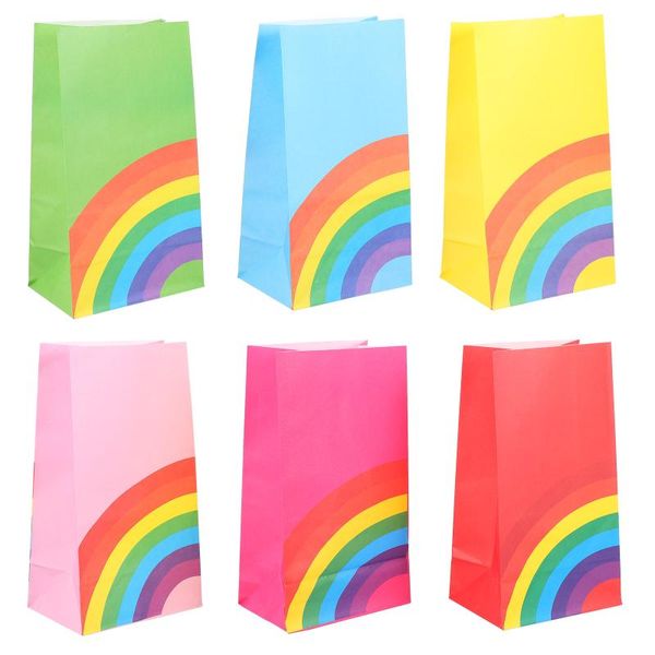 

Gift Wrap 24pcs Rainbow Paper Bags Party Favor Wrapping Baking Food