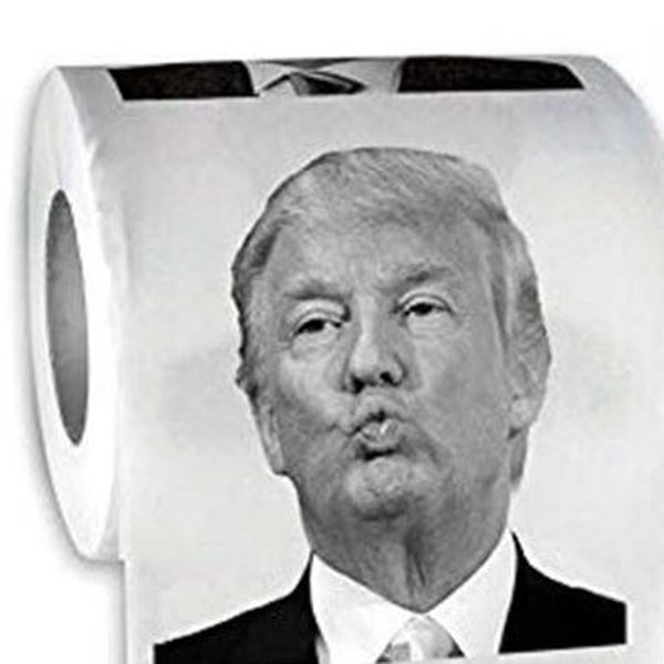 Rotolo di carta igienica Donald Trump 3 Stili Moda Divertente Umorismo Presidente Rotolo di carta igienica Novità Gag Regalo Scherzo scherzo 2 Strati 24c