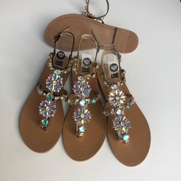 

slipper 2021 summer crystal burn-in chain fairy pastoral fashion, Black;grey