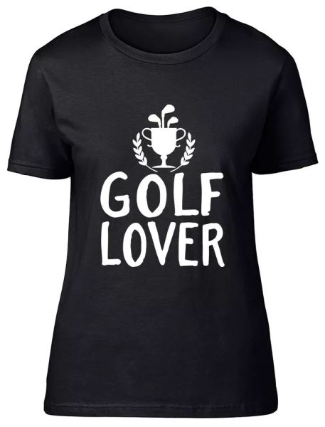 

golf lover fitted womens ladies t shirt, White;black