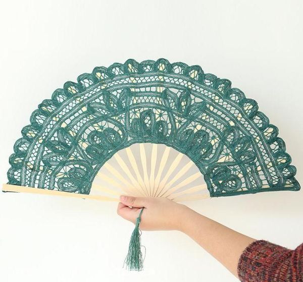 

handmade 27cm mixed color embroidered lace wedding fan gifts party favors hand wholesale favor