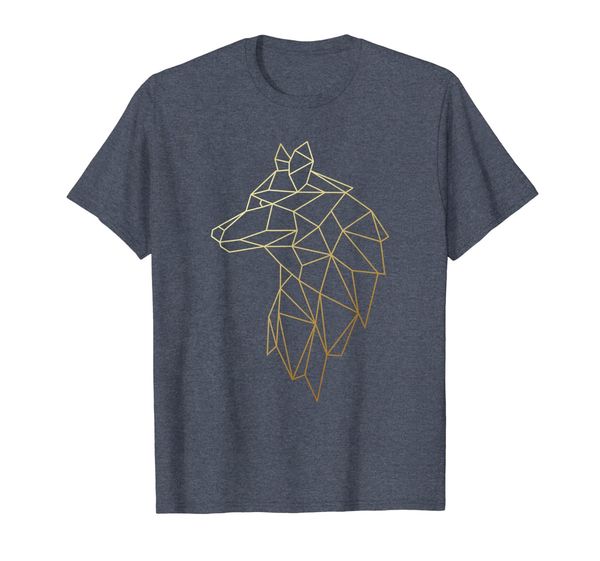 

Wolf Shirt Geometric abstract Gold wolf polygonal T-Shirt, Mainly pictures