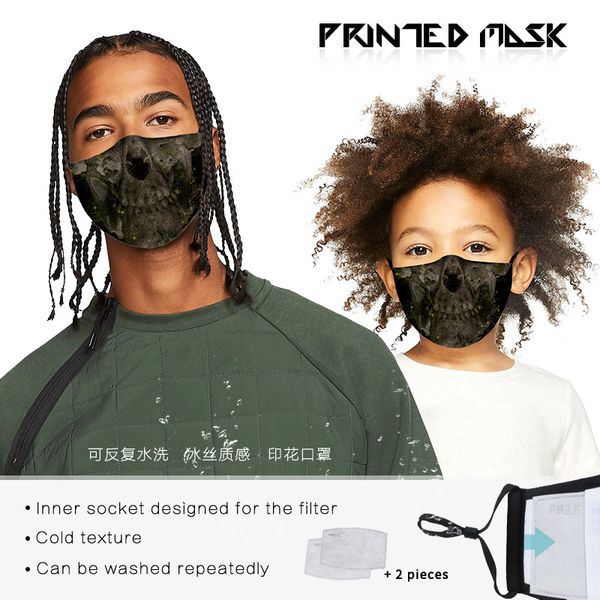 

silk adjustable ice digital printing dustproof can repeatedly clean and child mask