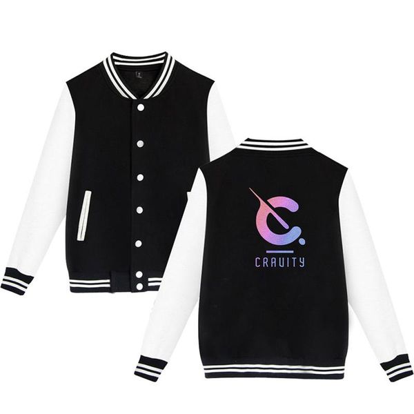 

kpop baseball jacket coat print fashion men women long sleeve pocket button korean style hip hop hoodies sweatshirt men's jackets, Black;brown