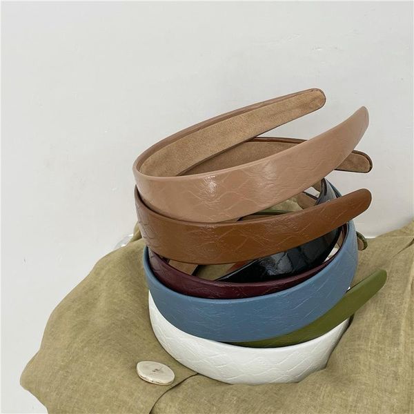 

hair accessories trendy wide lychee headband hairpin fashion leather bands for women girls hairband headdress