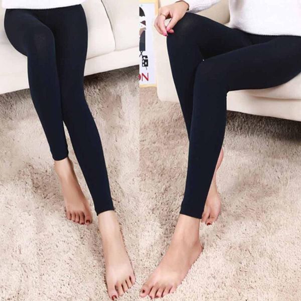 

women's leggings #40 women plush cashmere casual thick super elastic slim legging calzas mujer leggins, Black